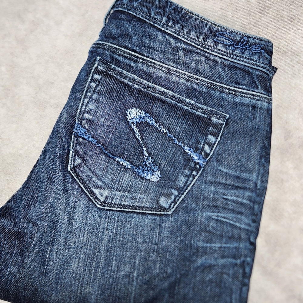 Silver Jeans Co Audrey Slim Straight Leg Dark Wash Denim Jeans 28/33 L1172SCM488
